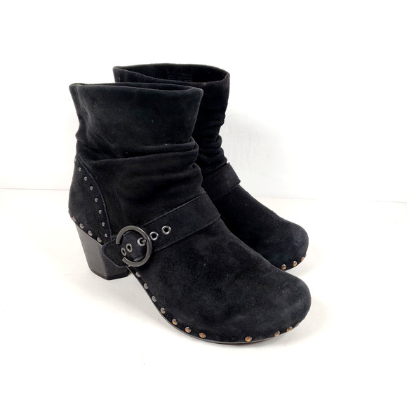Dansko Nikita Womens Size EU 38 US 7.5-8 Black Leather Studs Ankle Bootie Shoes - Picture 1 of 15